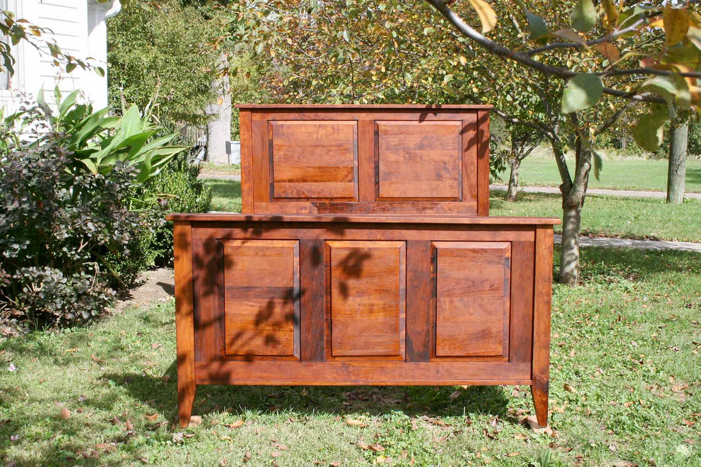 paneled bed front view
