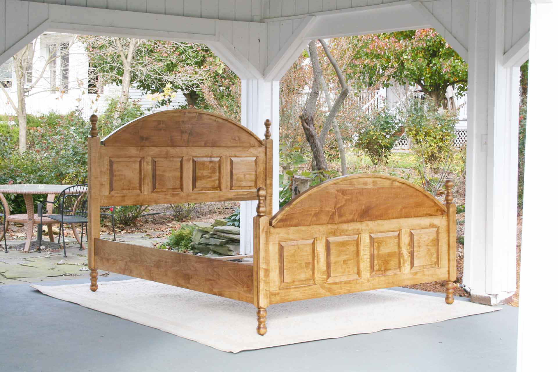 four post bed side angled view