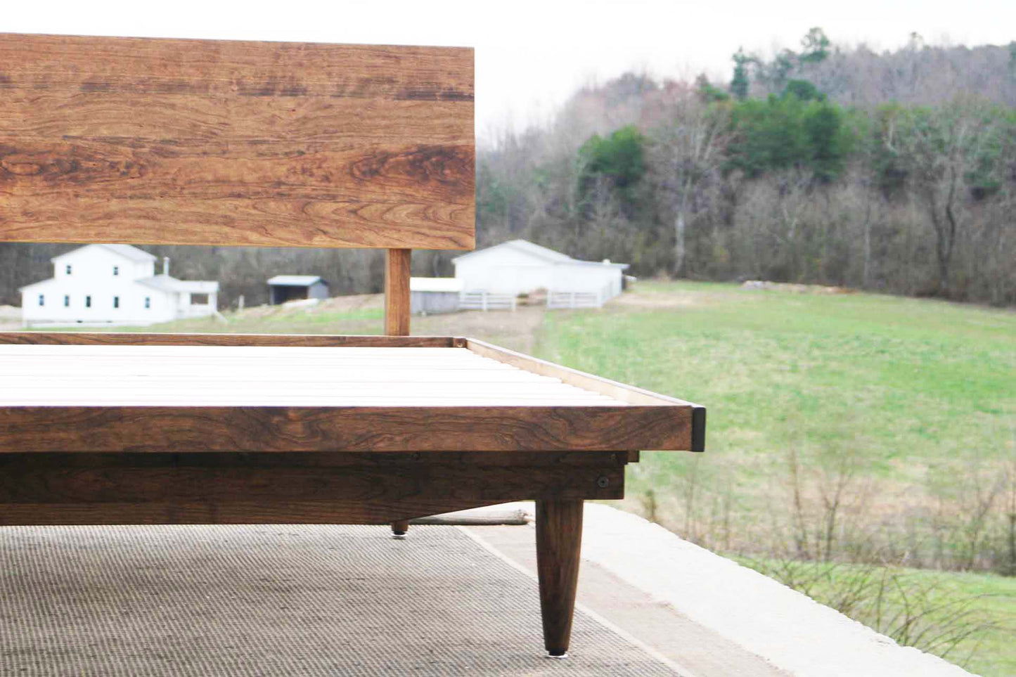 mid century platform bed