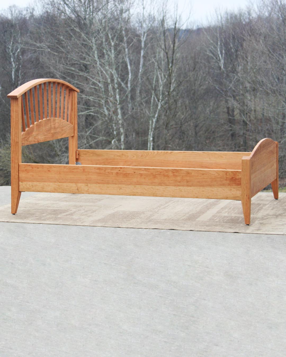 custom spindle bed side view