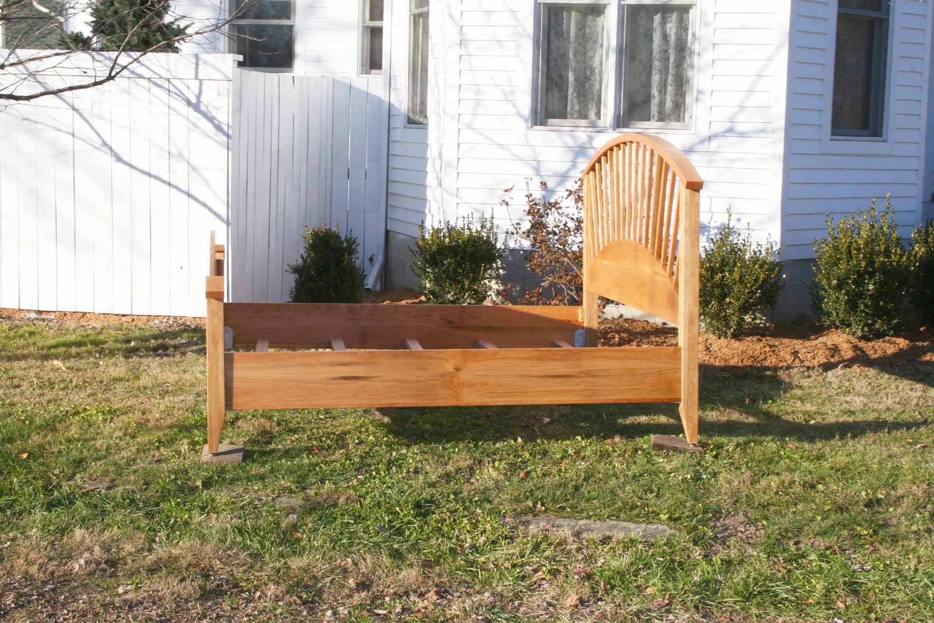 spindle bed natural side view