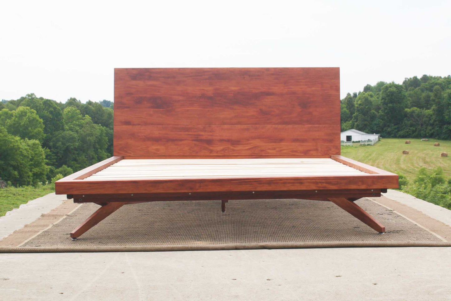 front view Mid century platform bed
