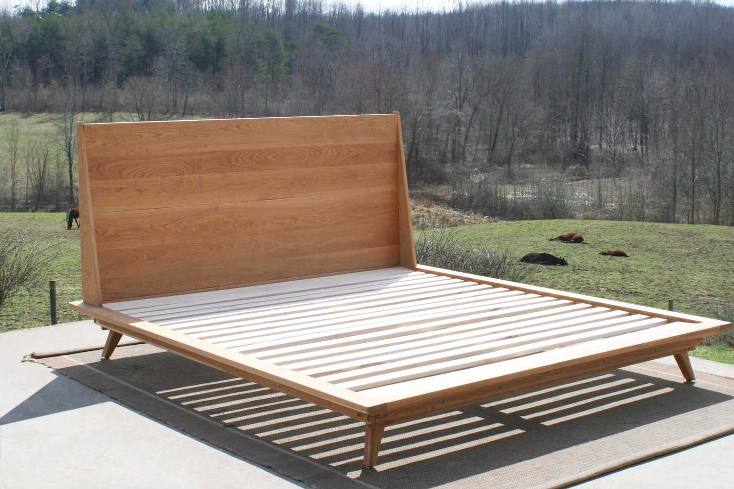 custom mid century modern platform bed
