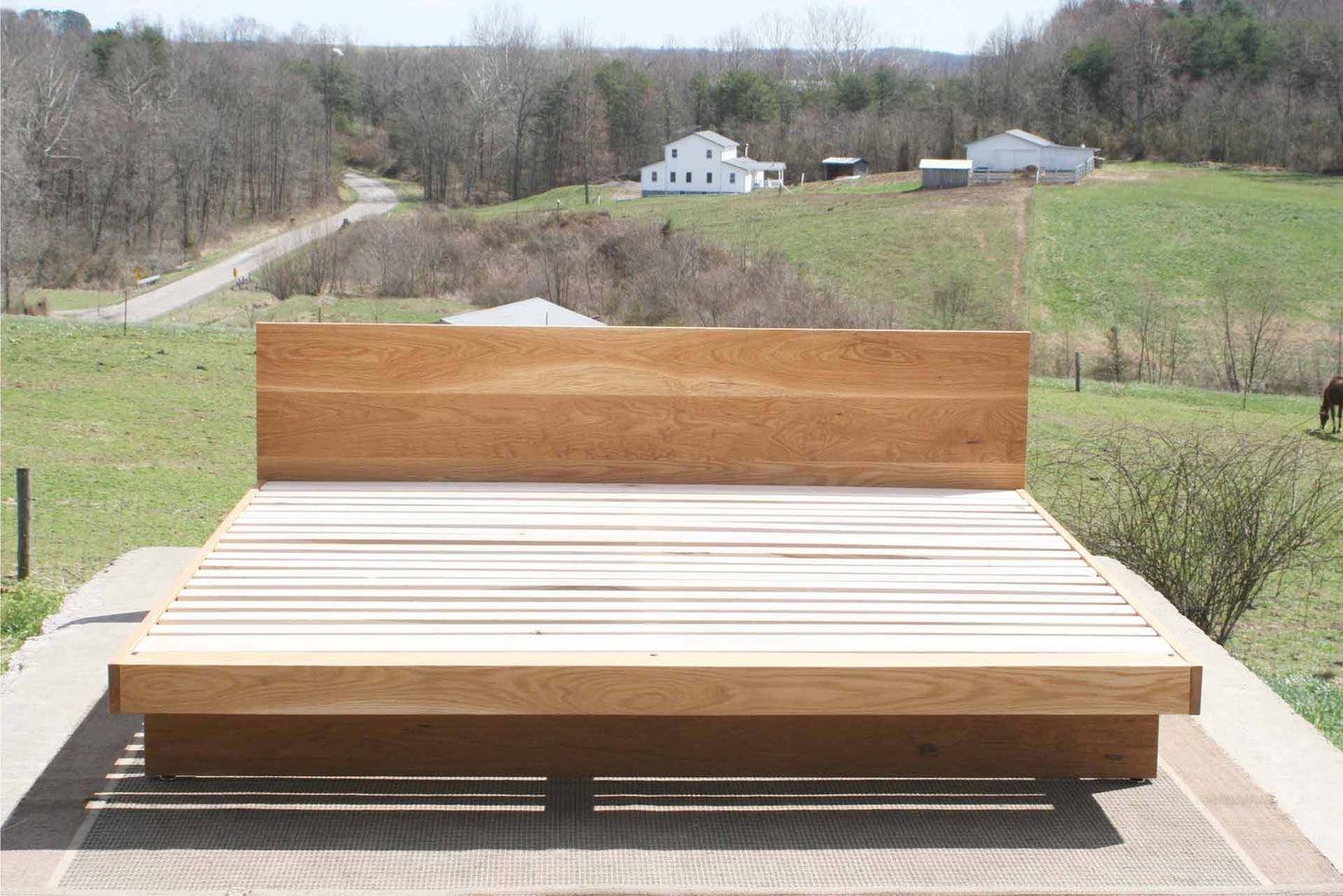 front view cantilever platform bed