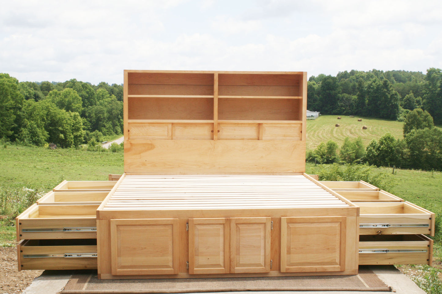 12 drawer captain's bed with storage headboard and drawers out