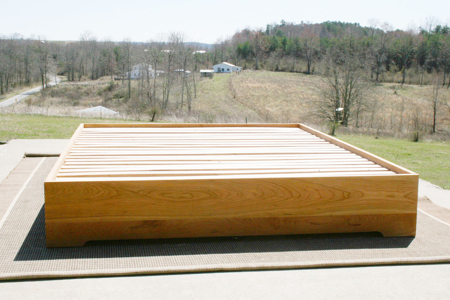 front view Low profile storage bed with 4 drawers