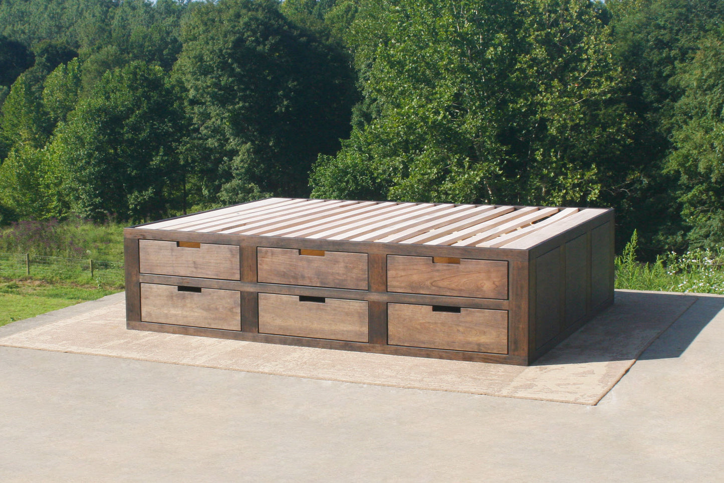 storage bed side view 12 drawers