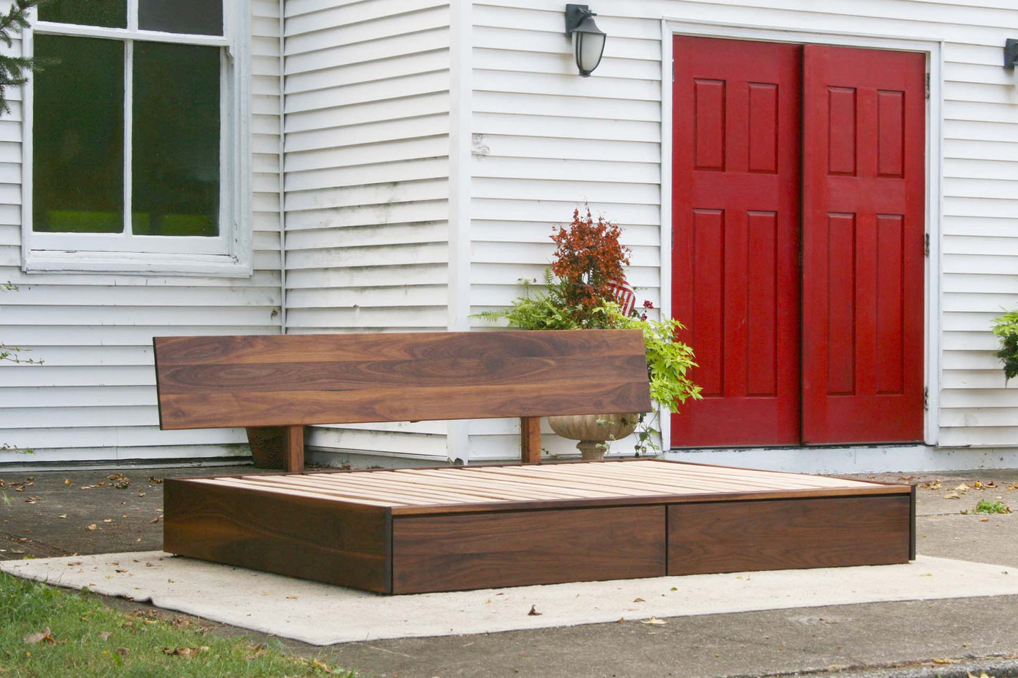 front angled view Storage Bed with 2 long drawers