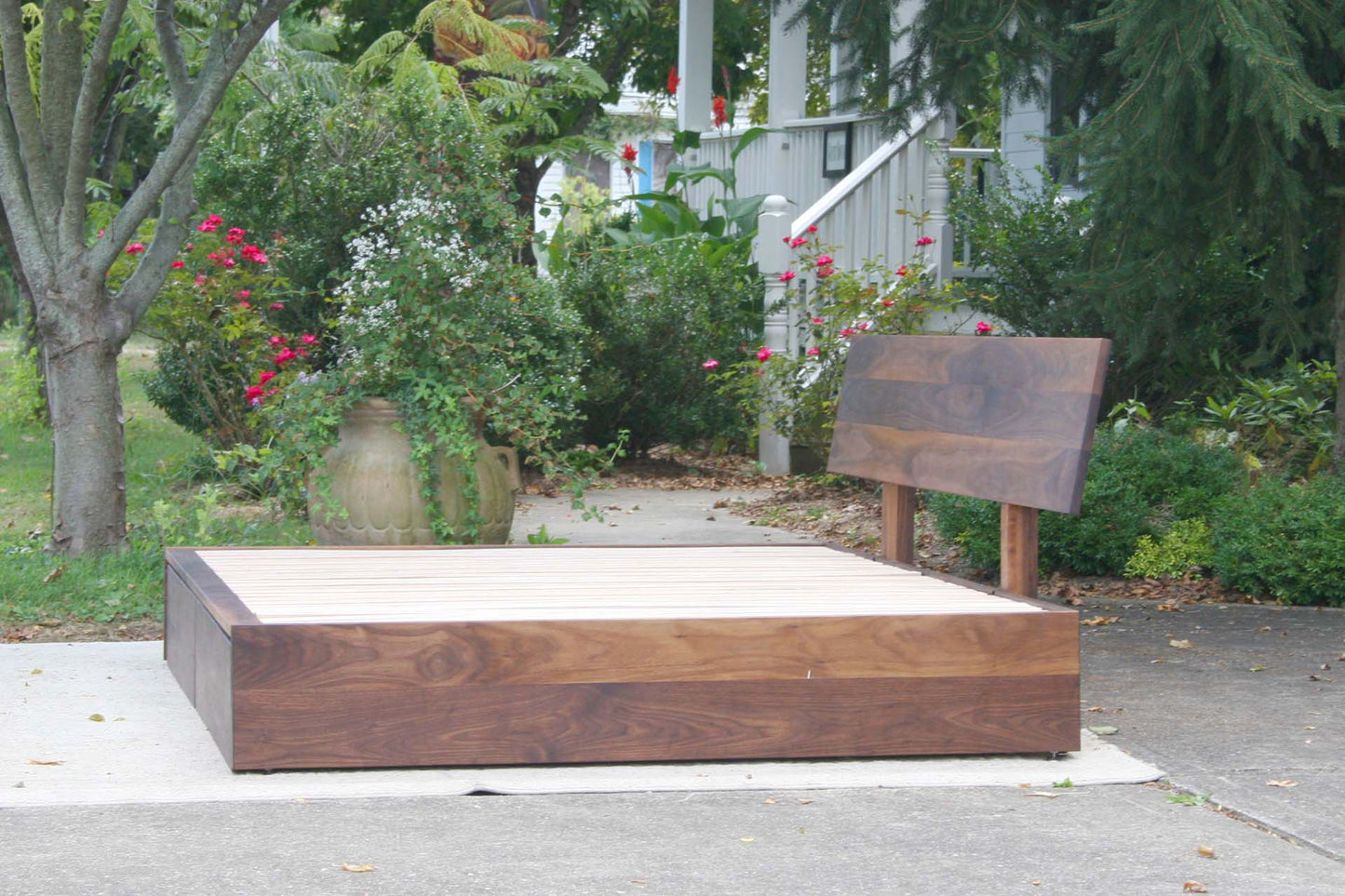 side view Storage Bed with 2 long drawers