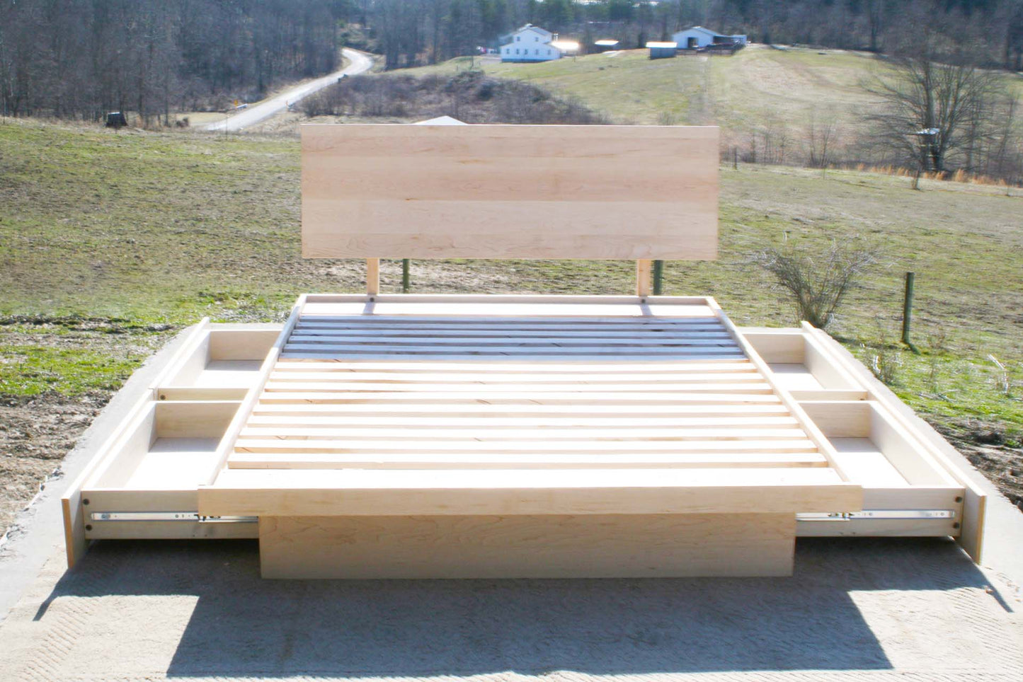 Low platform storage bed with 4 drawers ndfvs01