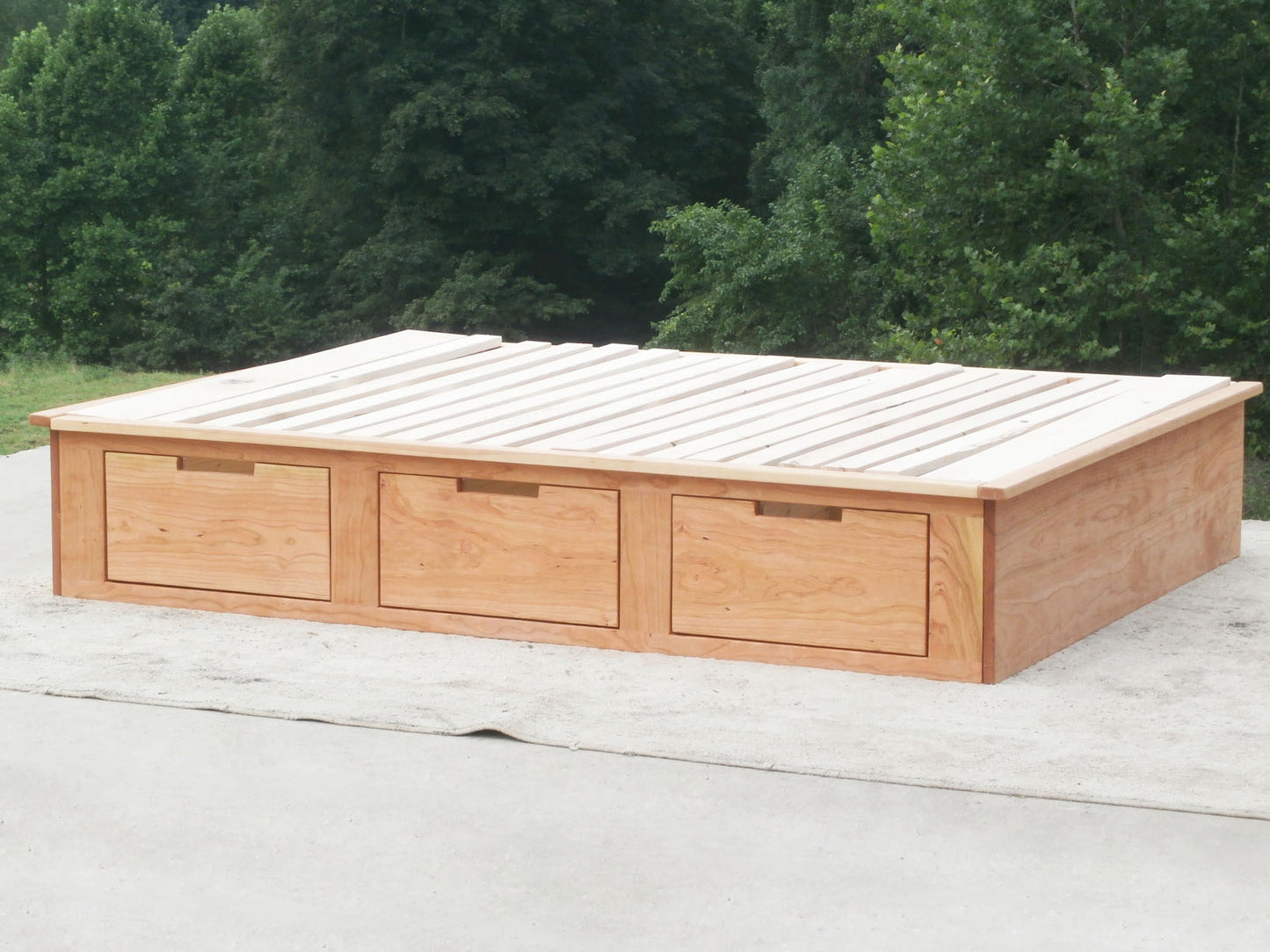 side view Platform storage bed