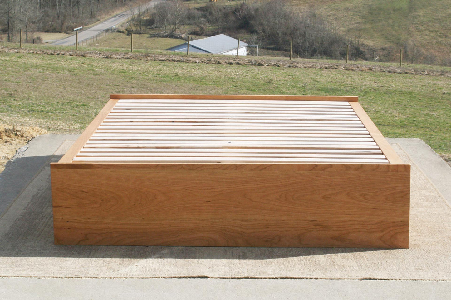 Low Storage Bed with 6 drawers front view