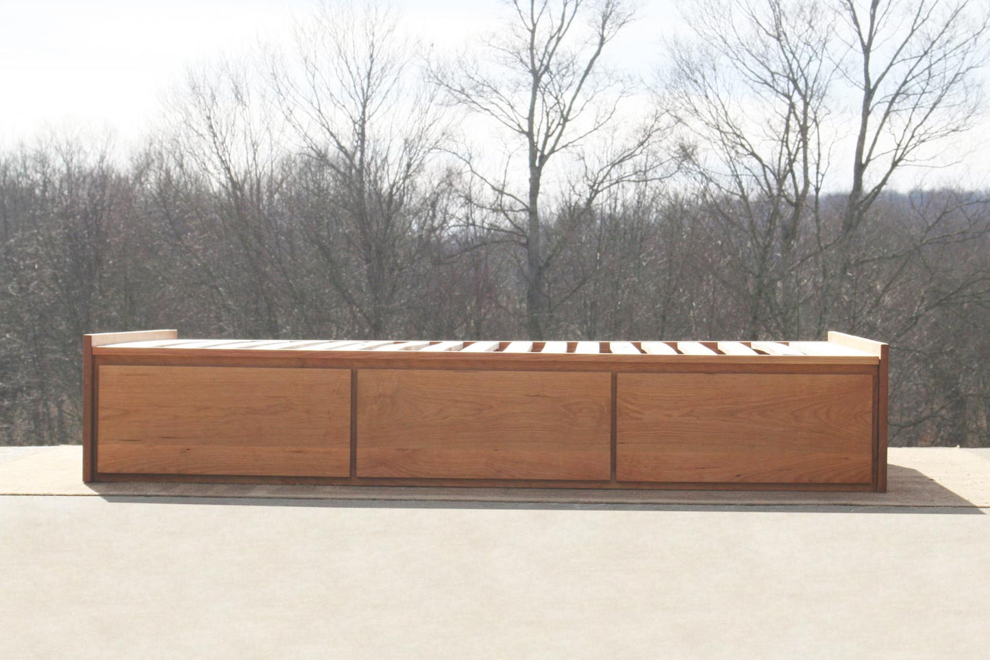 side view Low Storage Bed with 6 drawers