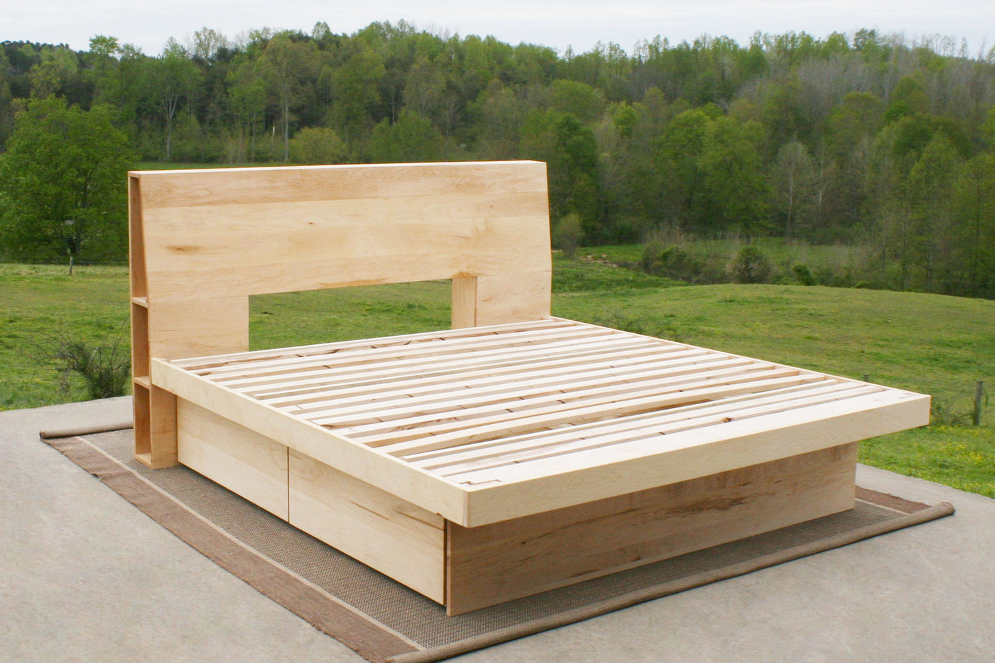 Four drawer storage bed with headboard storage