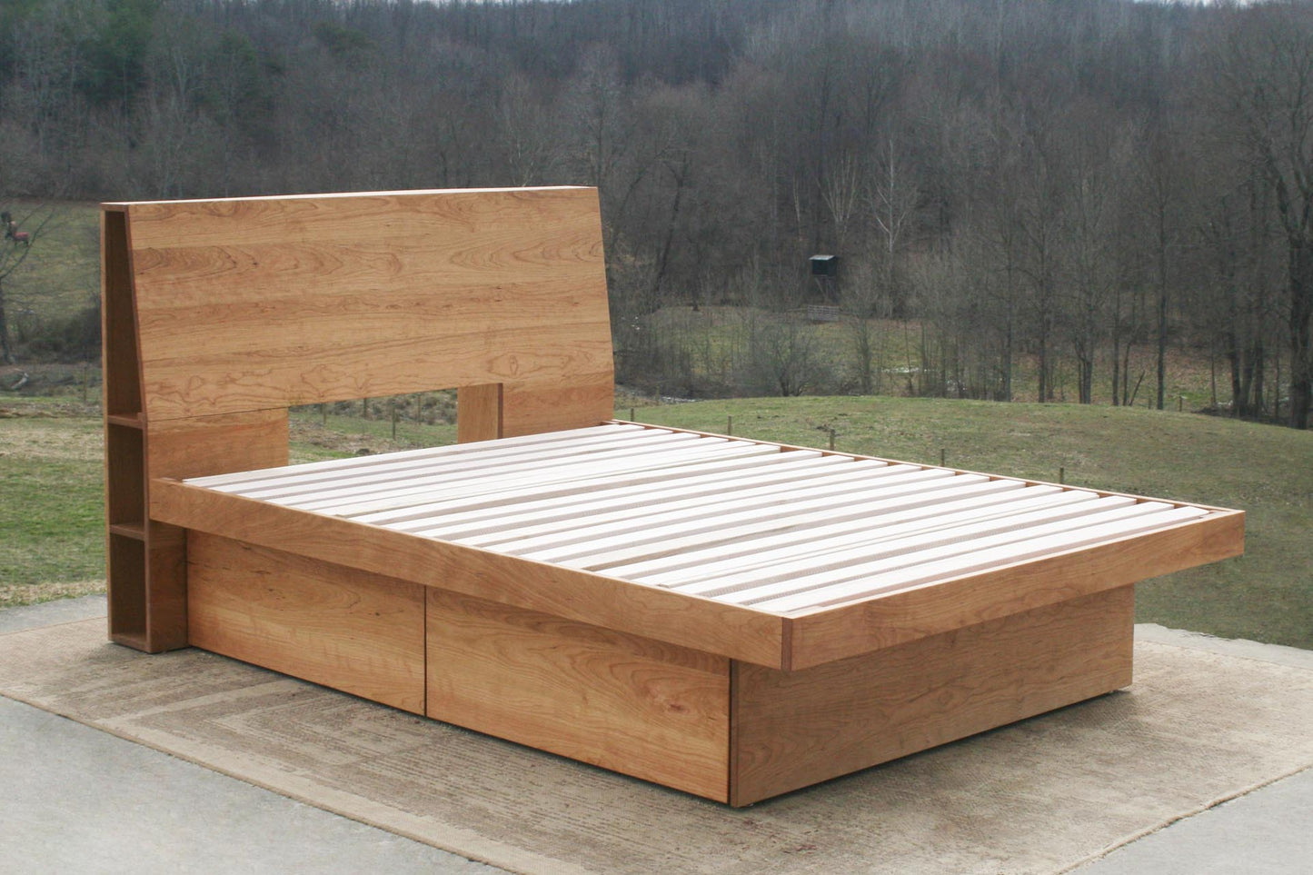 angled view four drawer storage bed