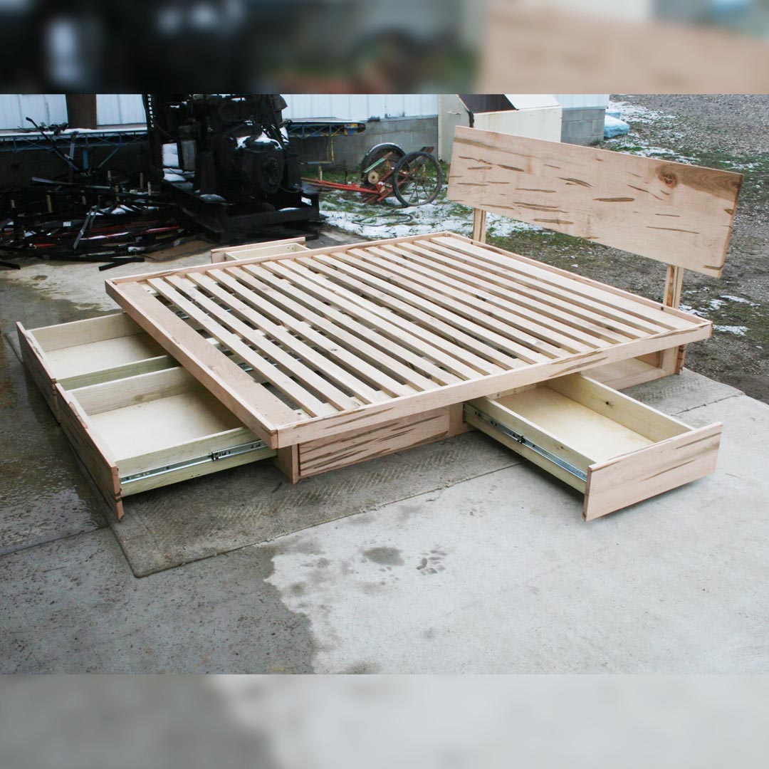 open drawers low platform bed with 6 drawers