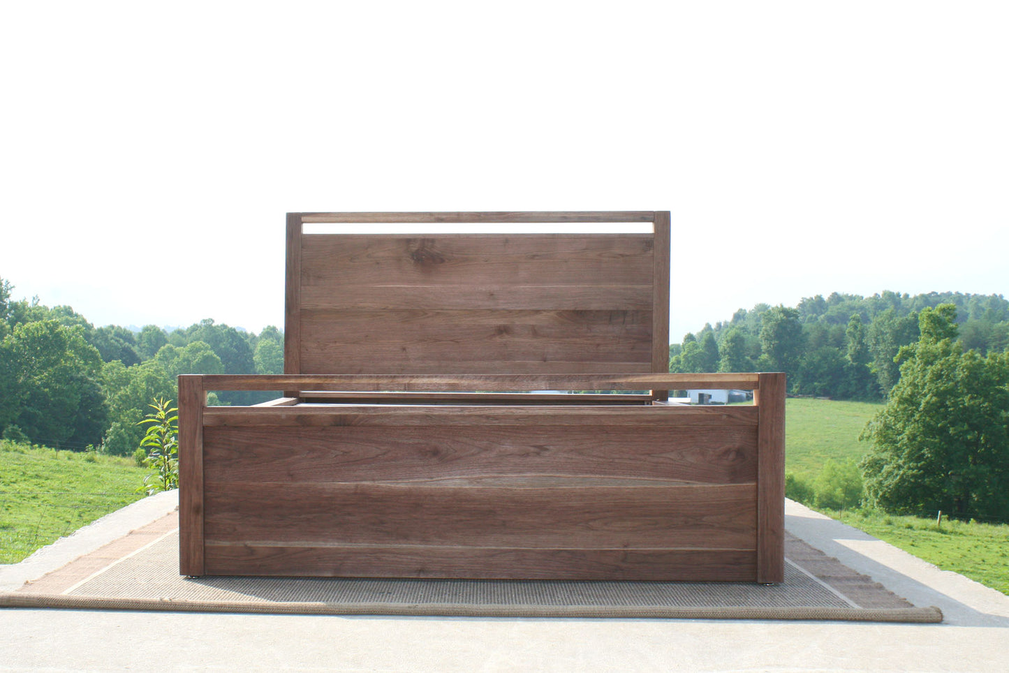 low front view Storage Bed with top-rail head and footboard