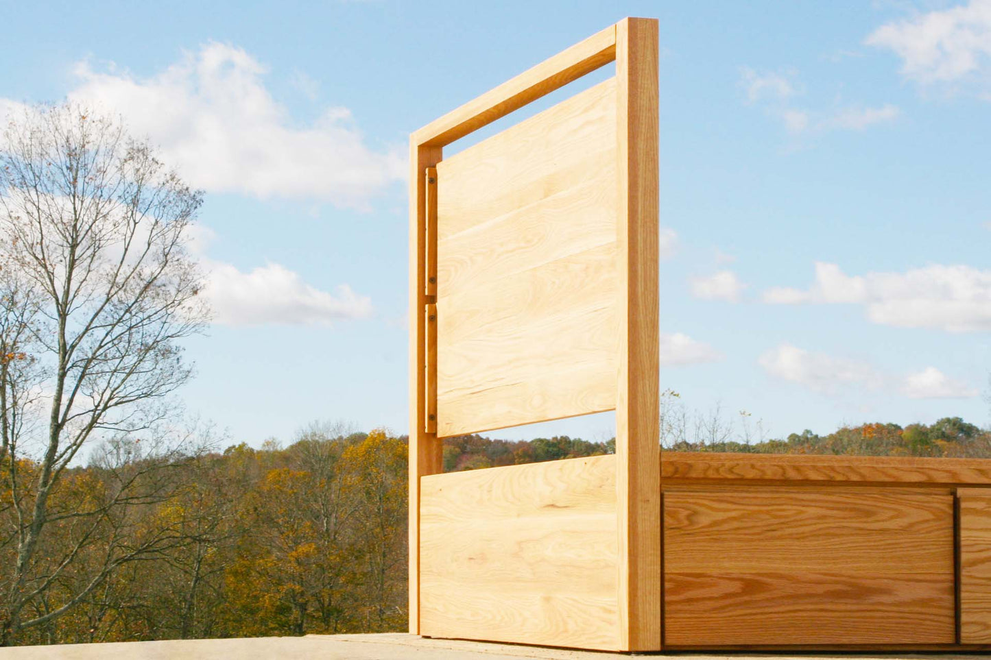 rear headboard view custom Storage Bed with top-rail head and footboard