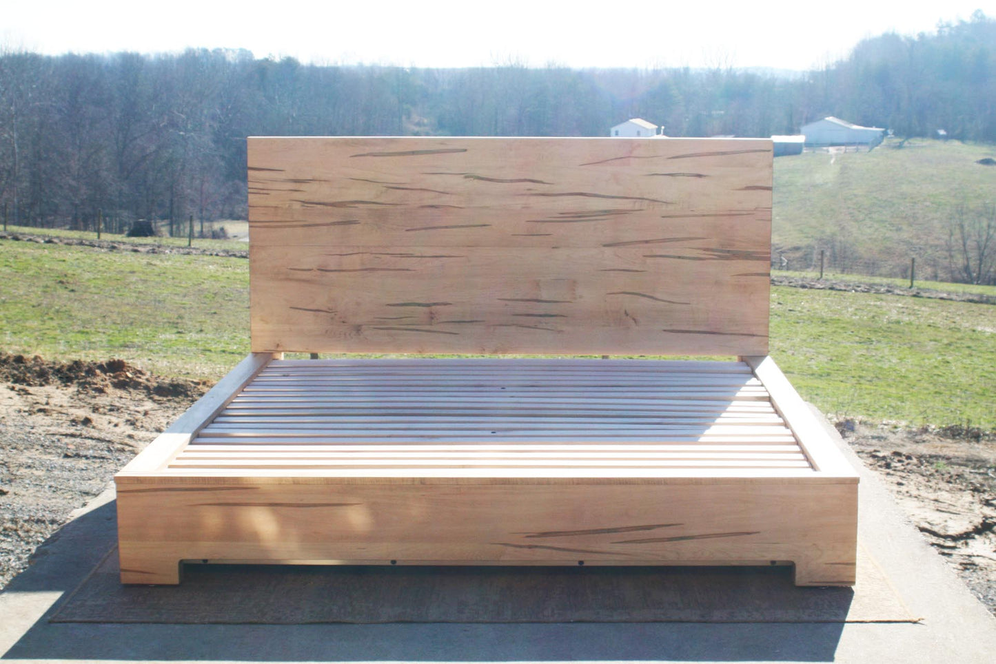 front view Storage Bed with 6 drawers and thick headboard
