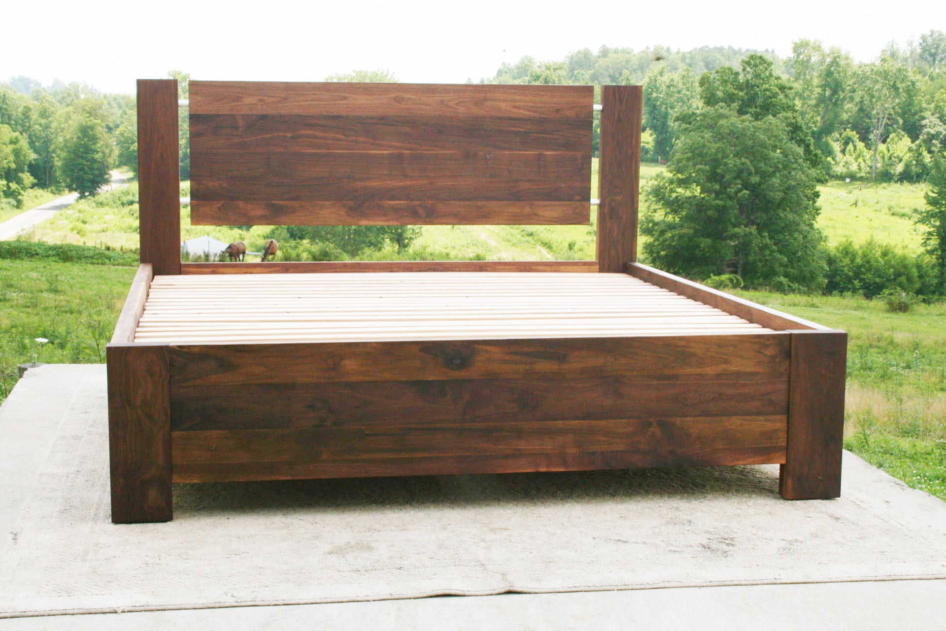 front view Platform Bed with 4 drawers plus Cubby