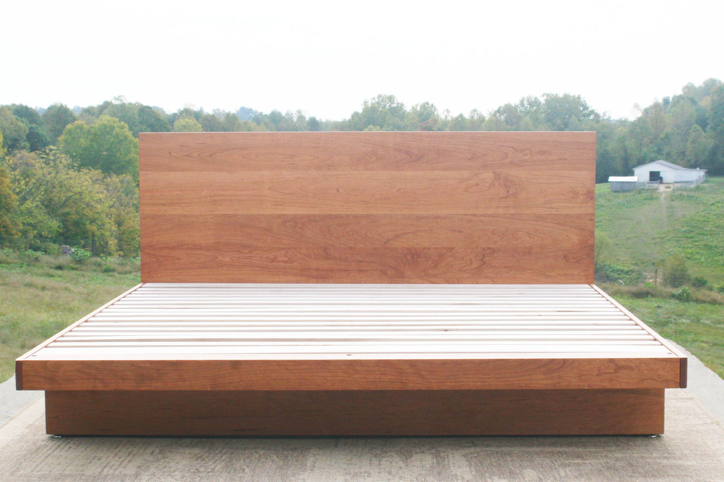 cantilever storage bed with 4 drawers and headboard front view