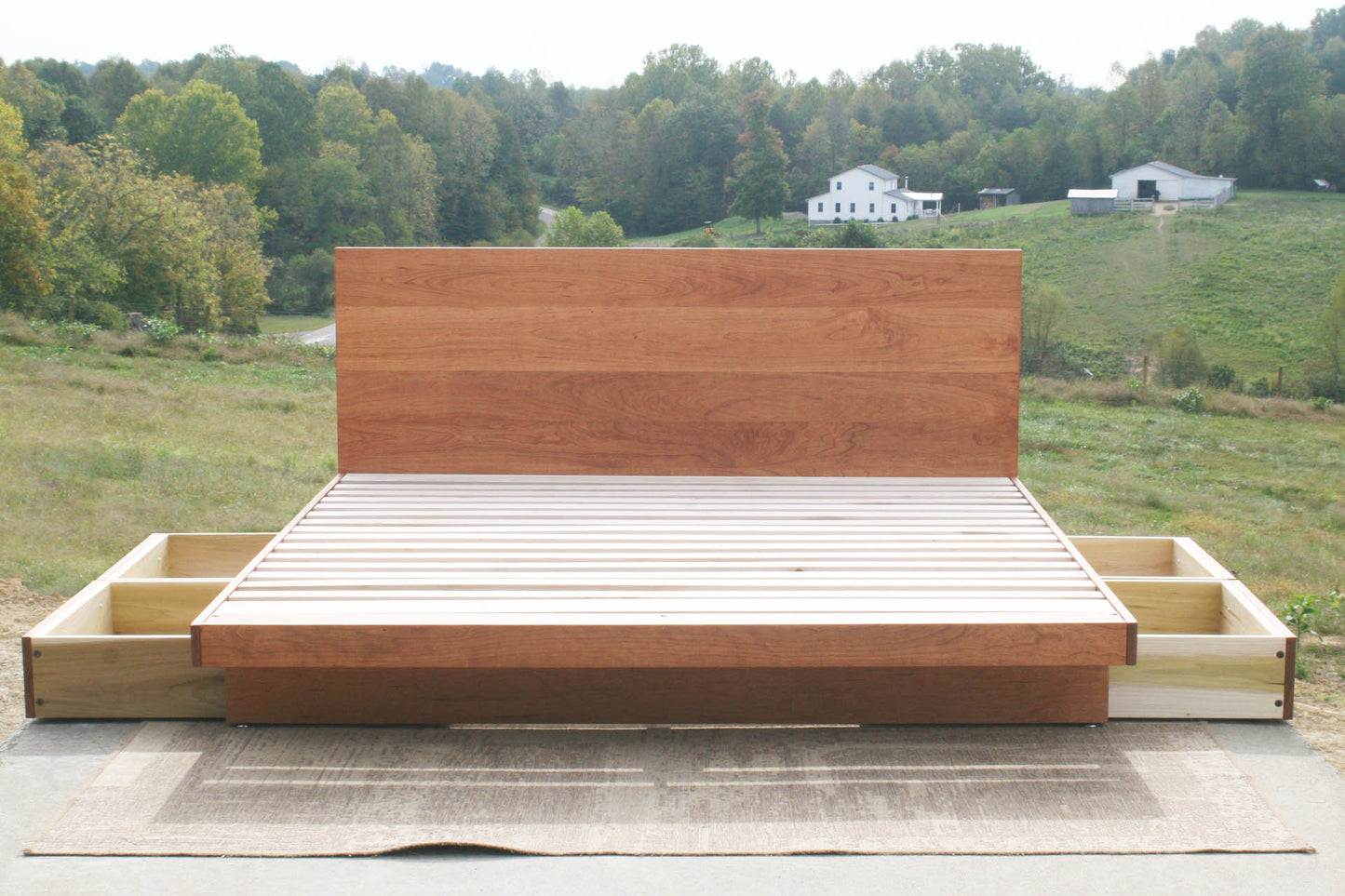 drawers open cantilever storage bed with headboard