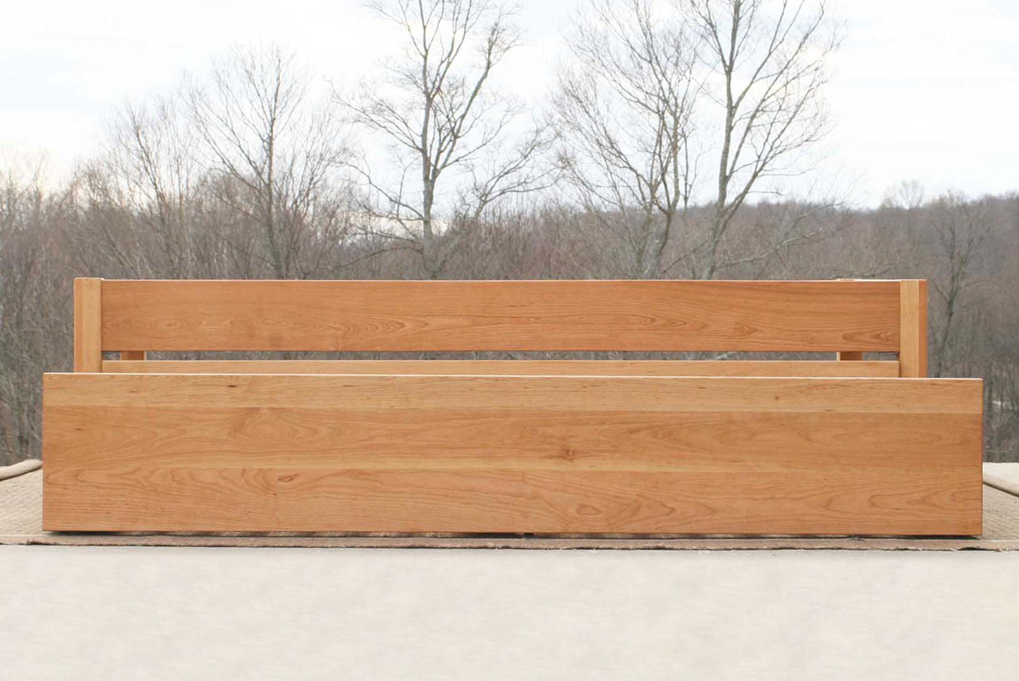 side view hardwood Simply Elegant Platform Bed with Trundle