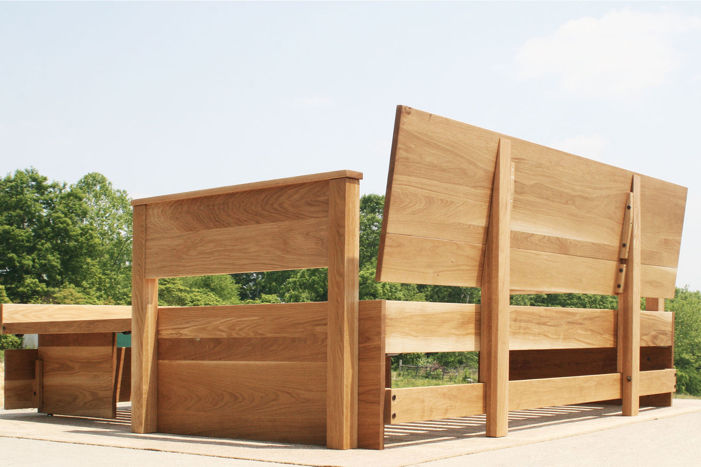 rear view day bed with headboard and armrests