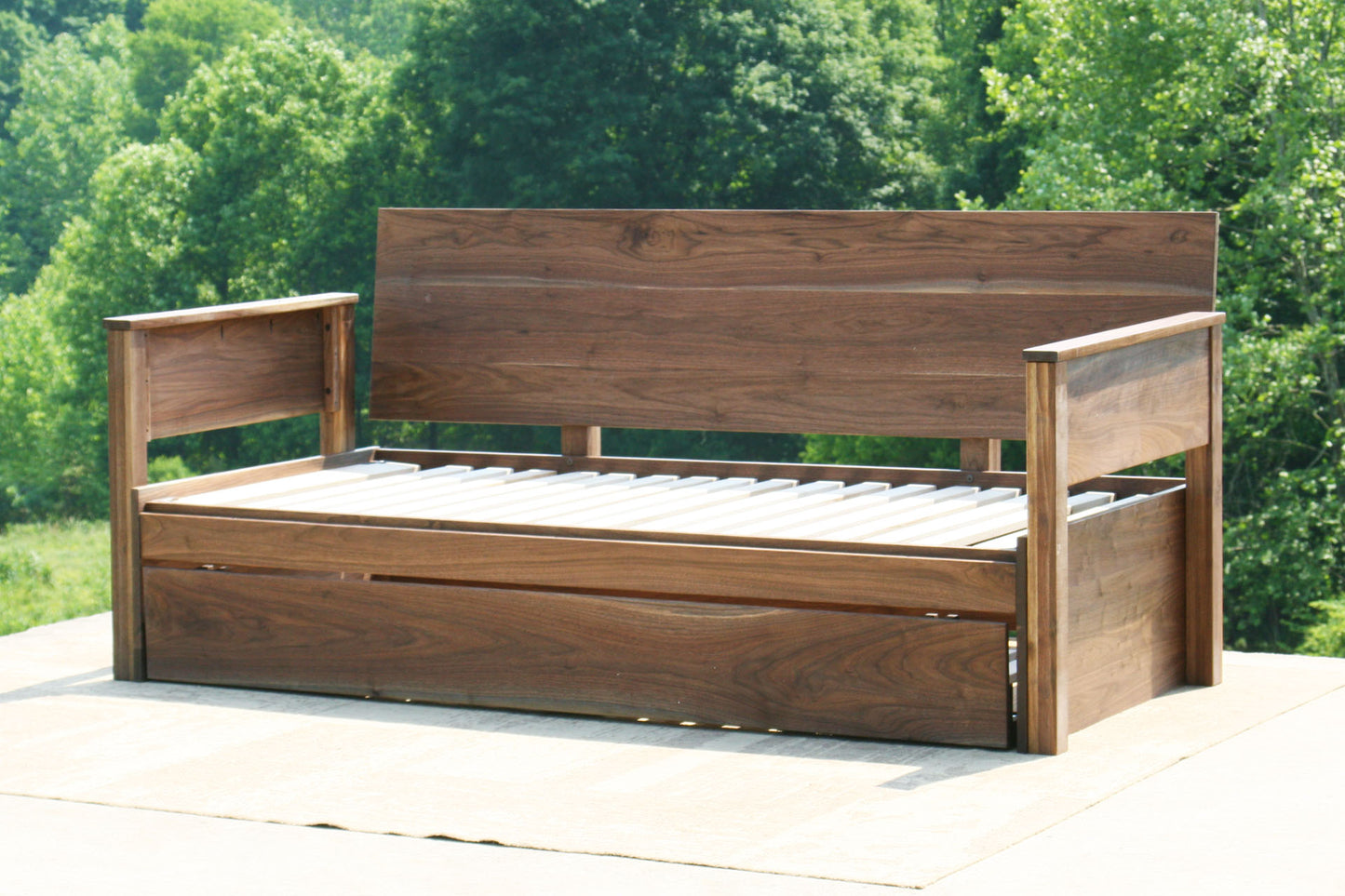 walnut day bed front view