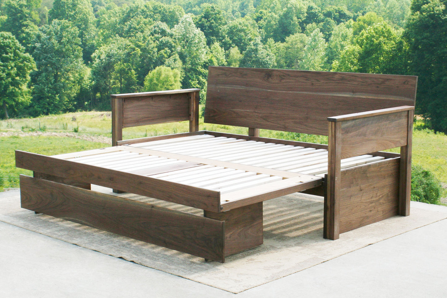 day bed with trundle three quarter view