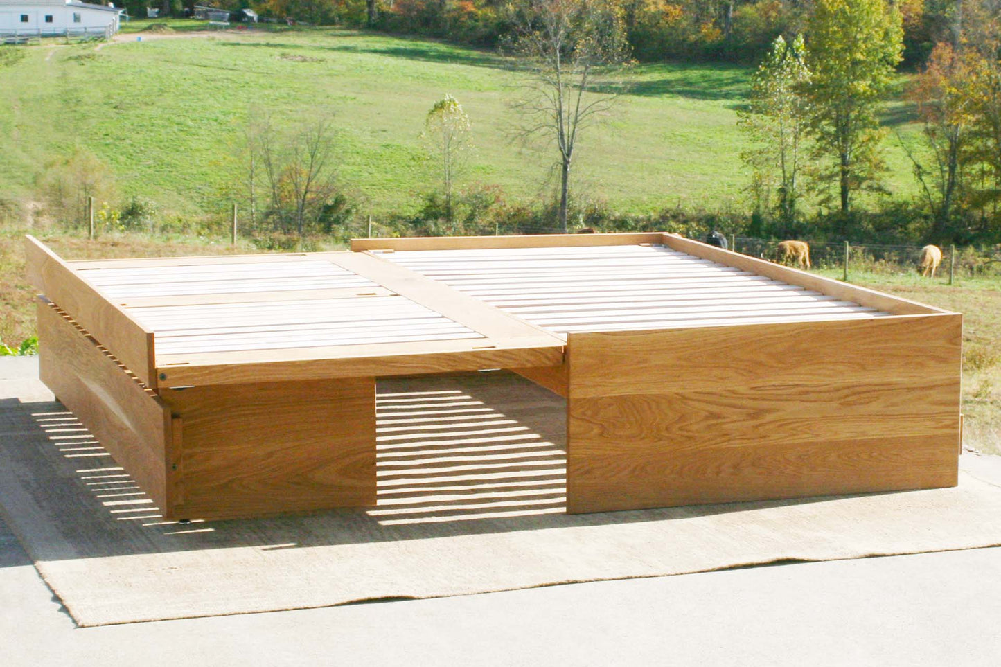 trundle up solid custom Trundle Bed with Pull Lift Handle and No Headboard