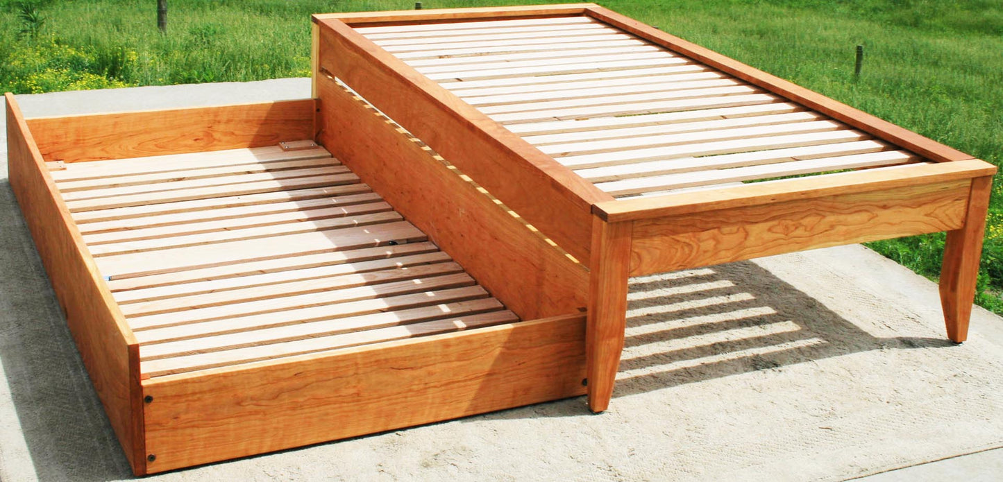 trundle out Trundle bed with platform top cap trim
