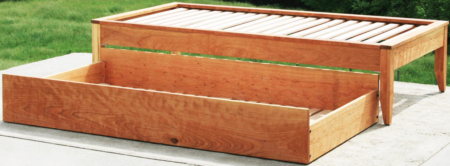 trundle out side view Trundle bed with platform top cap trim