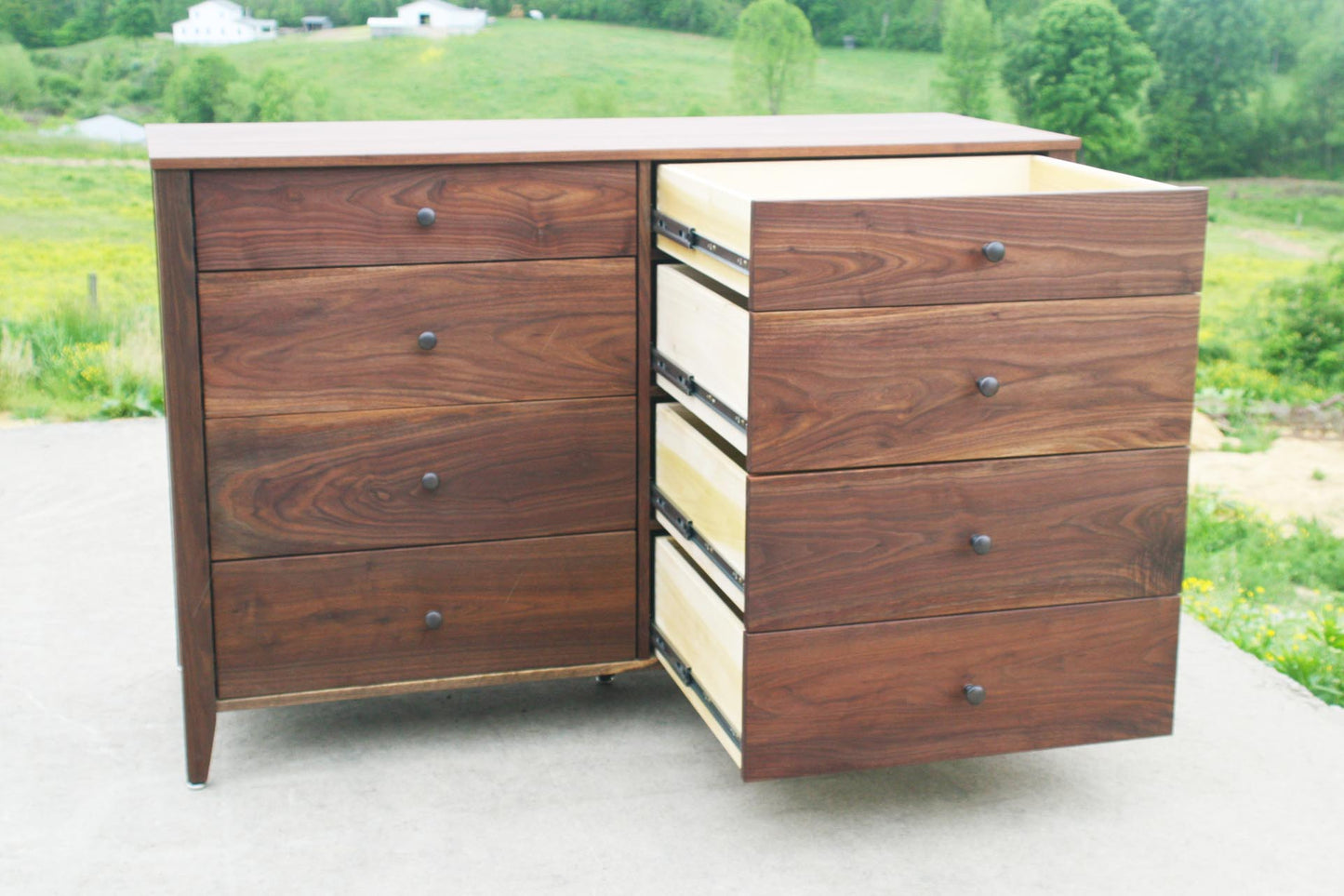 8 drawer double dresser left drawers open