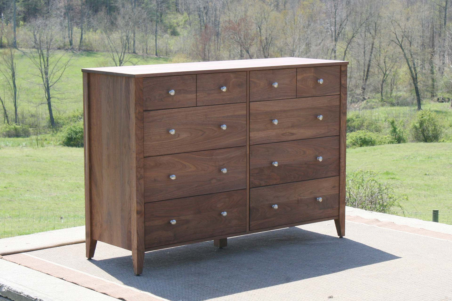 angled view 10 drawer double dresser