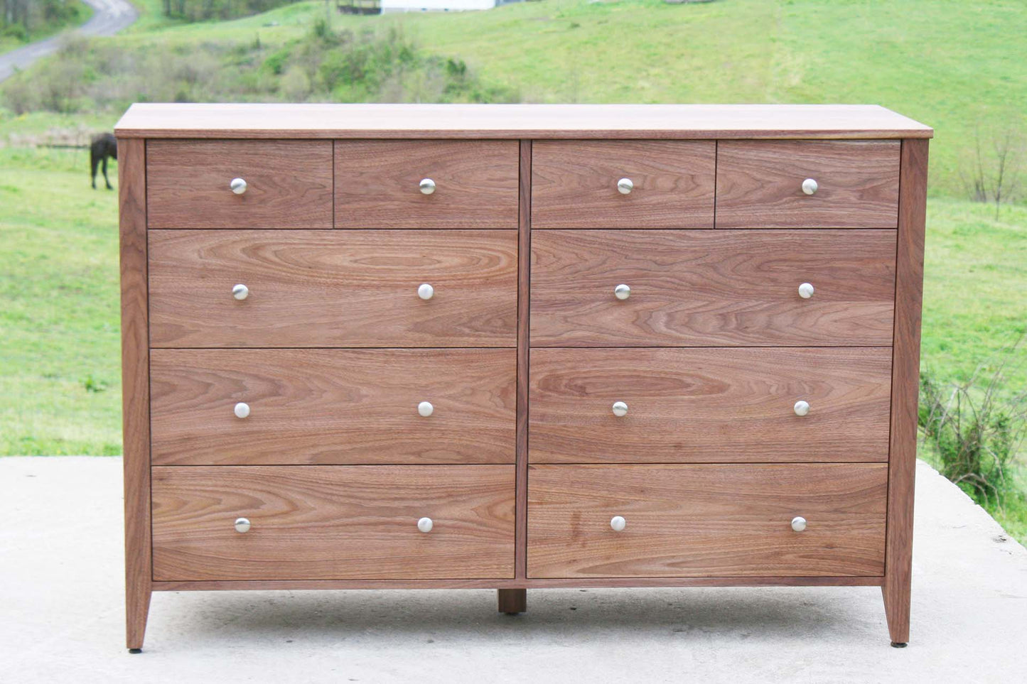 hardwood 10 drawer double dresser
