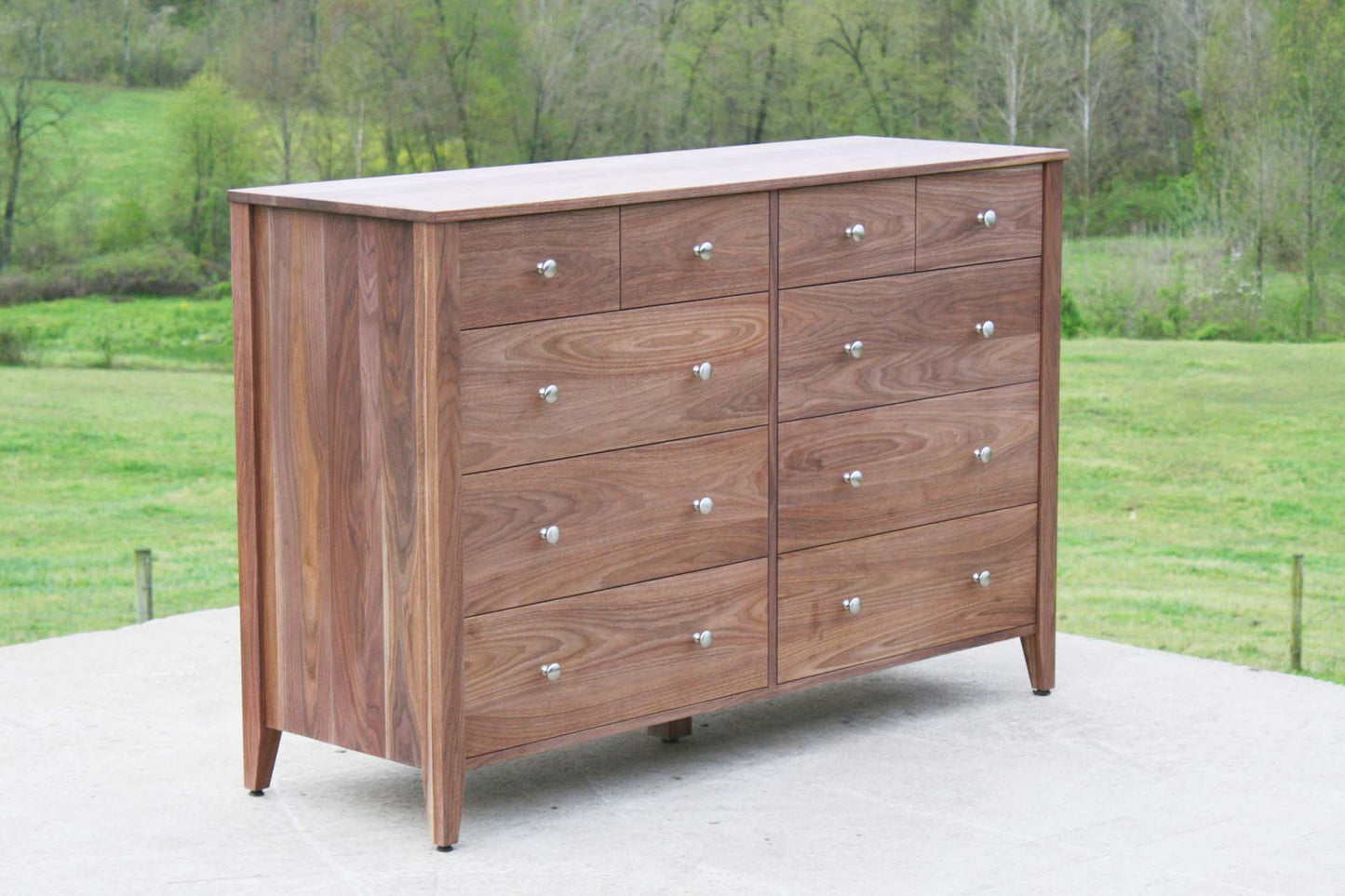 angled view 10 drawer double dresser