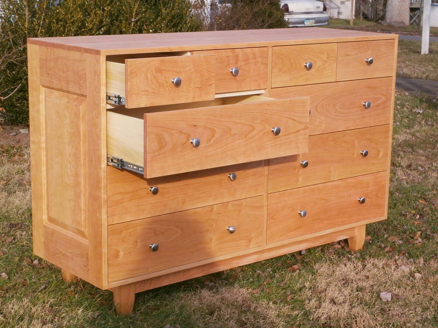 big dresser with open drawers front view