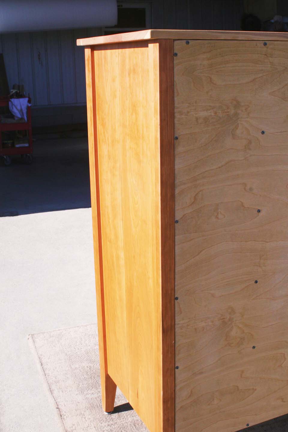 back of natural 10 Drawer Dresser