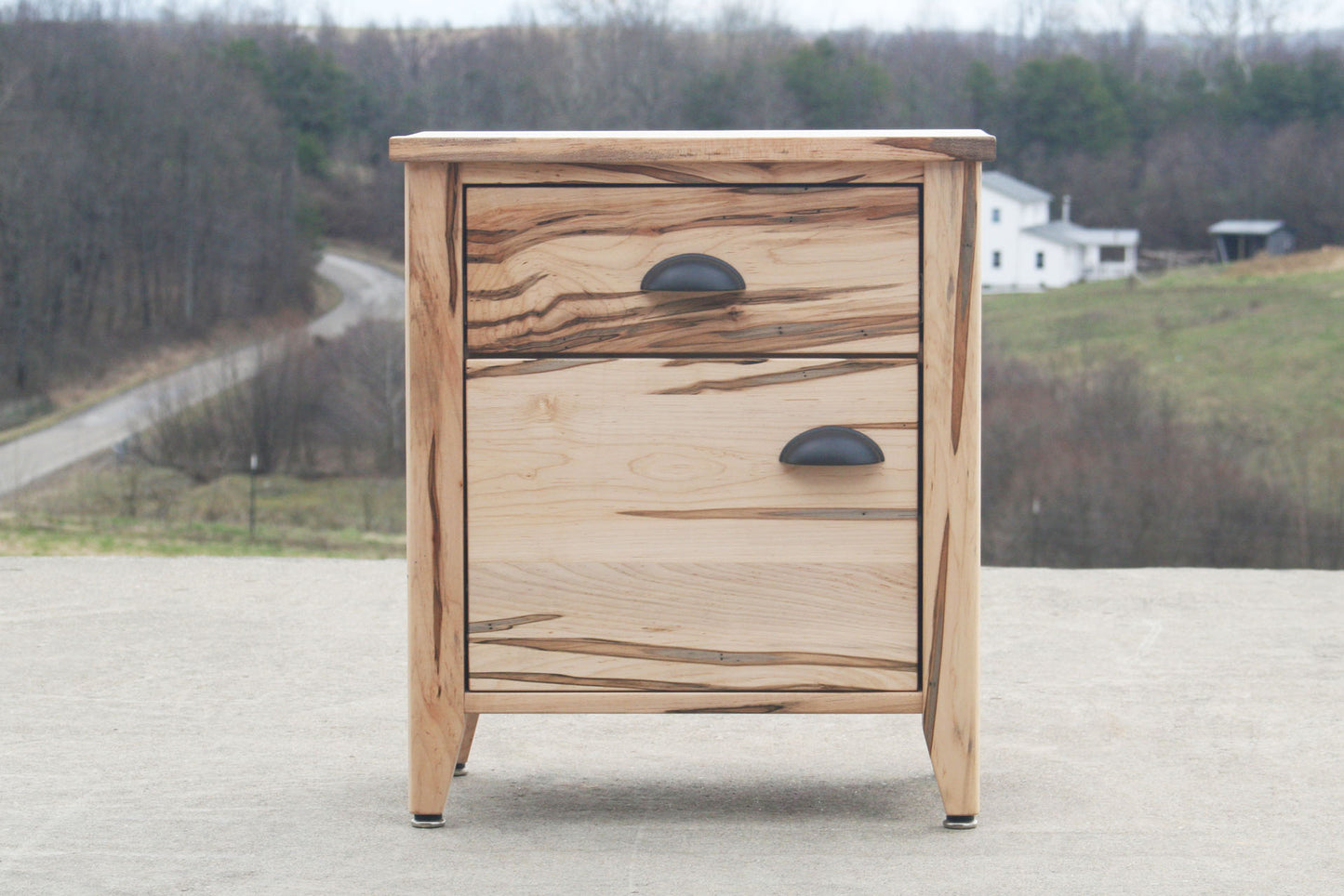 wormy maple hallway cabinet