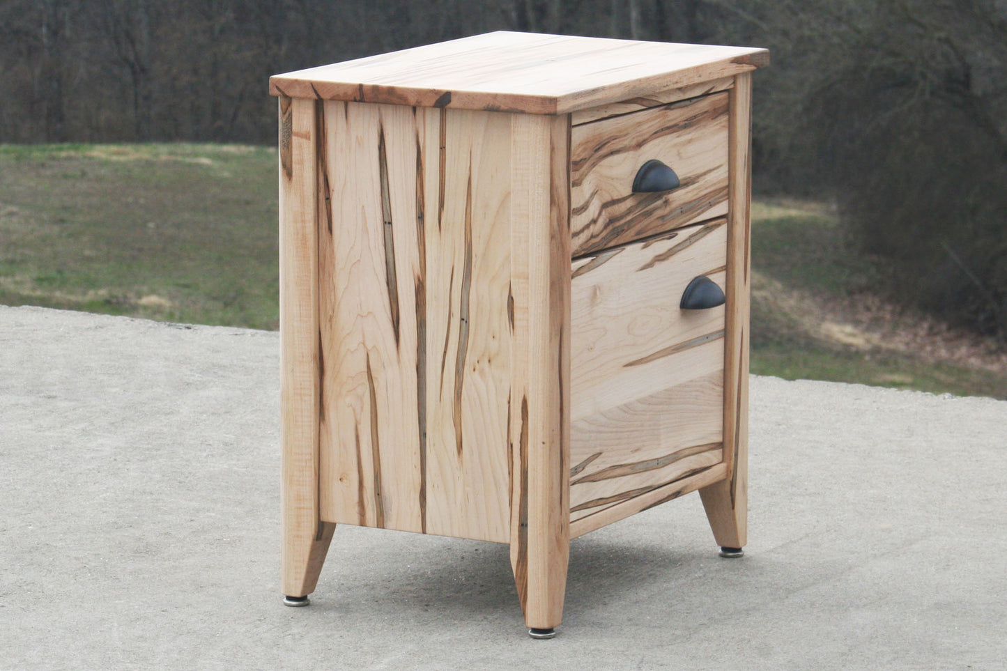 custom wormy maple hallway cabinet