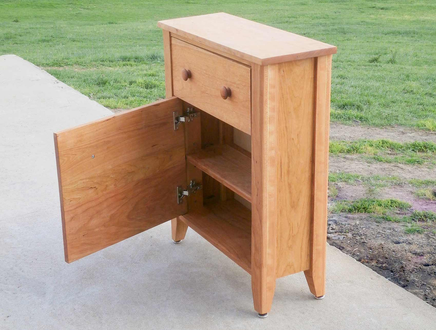 hallway cabinet side view door open