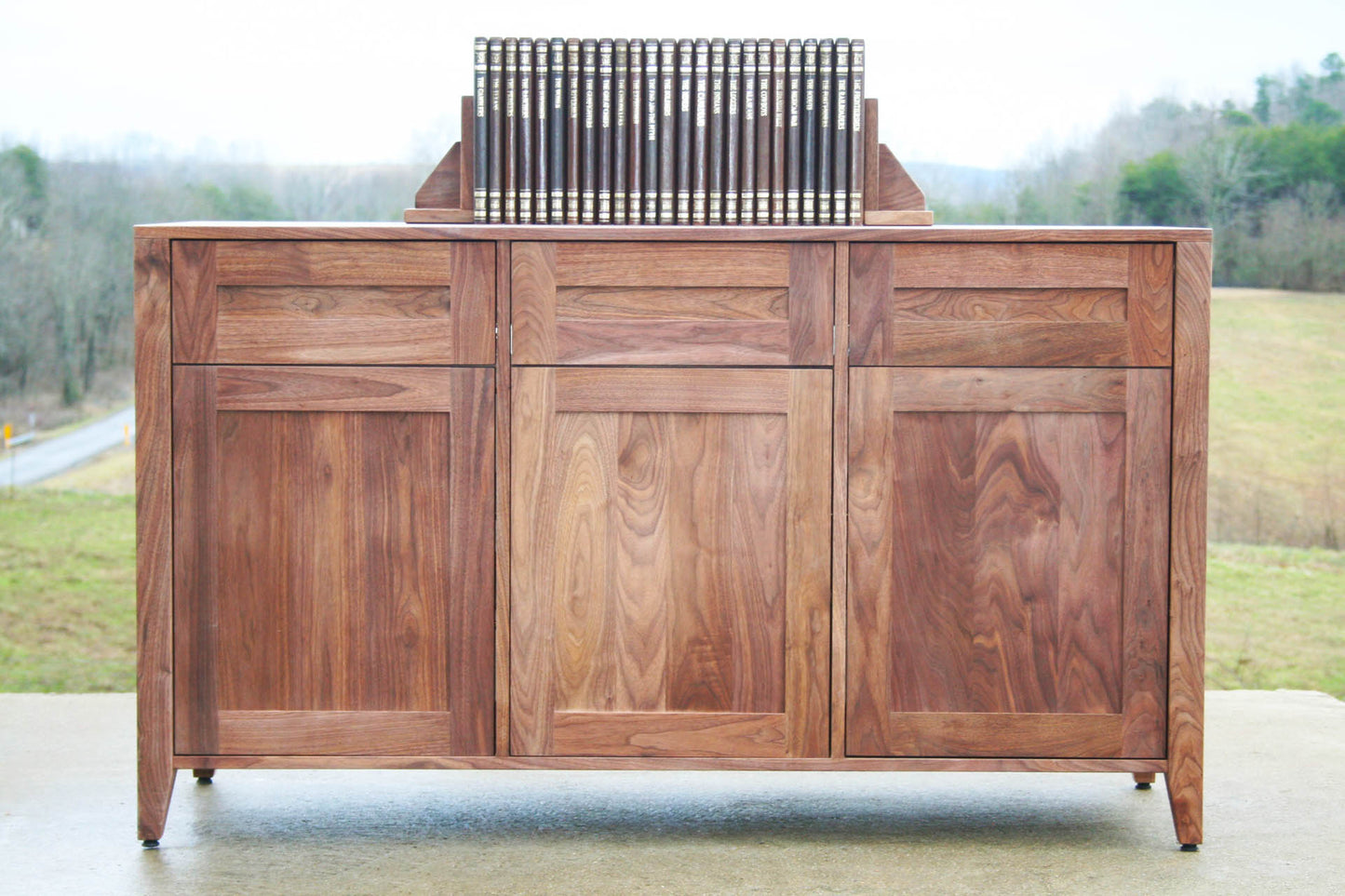 front view Credenza with 3 Drawers and 3 Doors