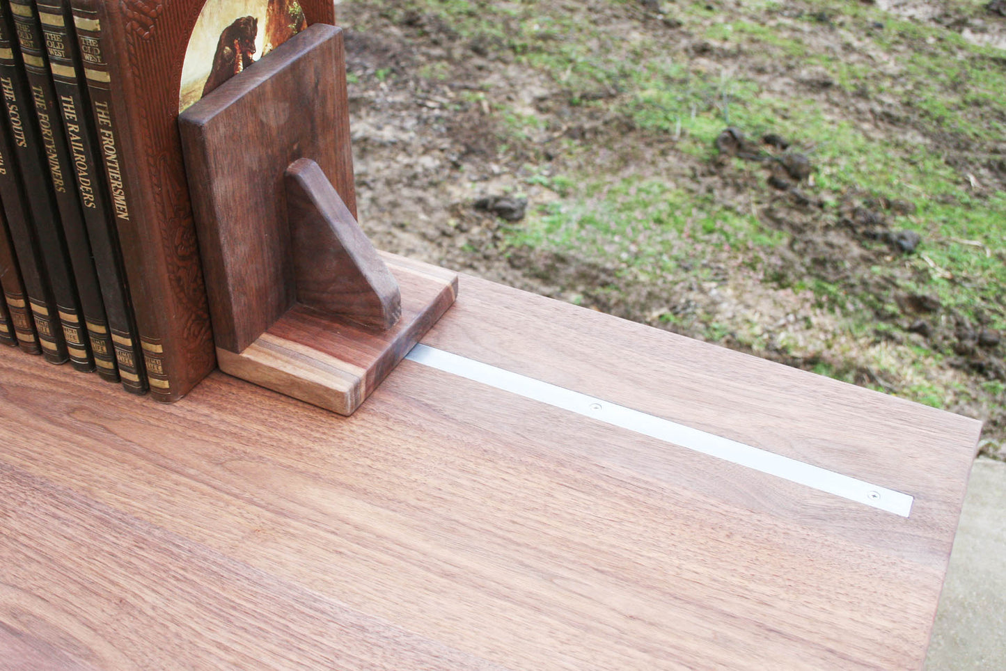 top of credenza with book space