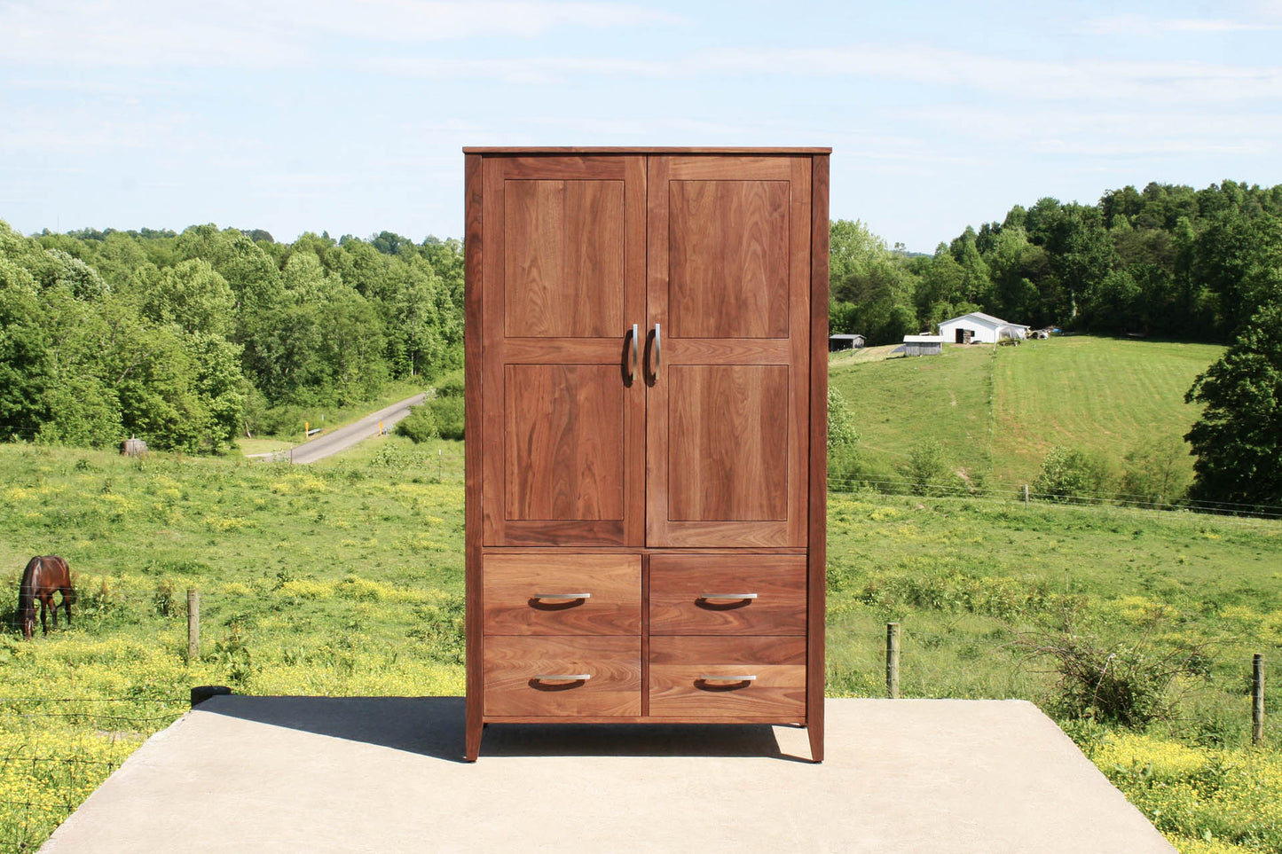 front view Armoire with 2 Doors and 4 Drawers