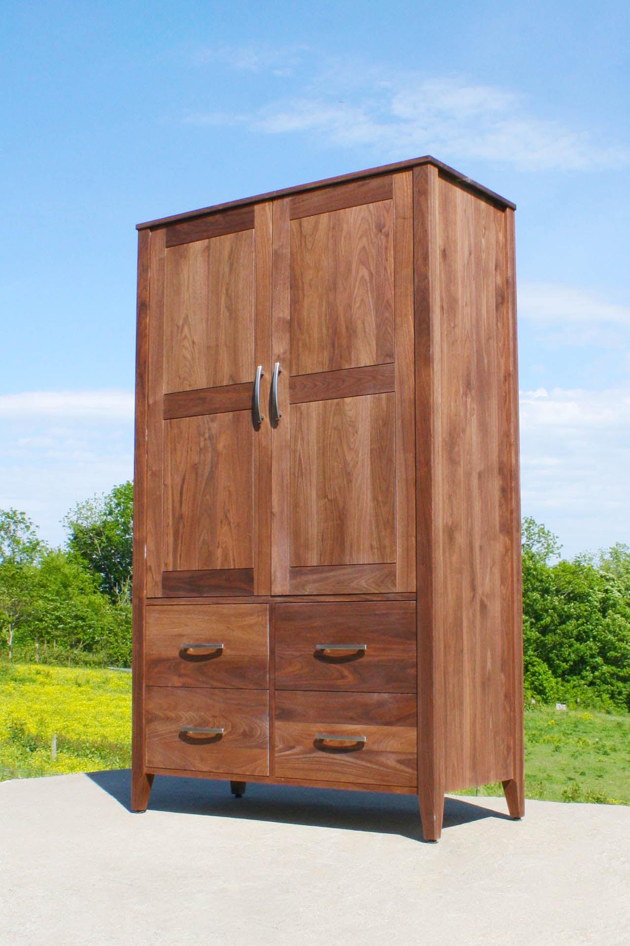 angled view Armoire with 2 Doors and 4 Drawers