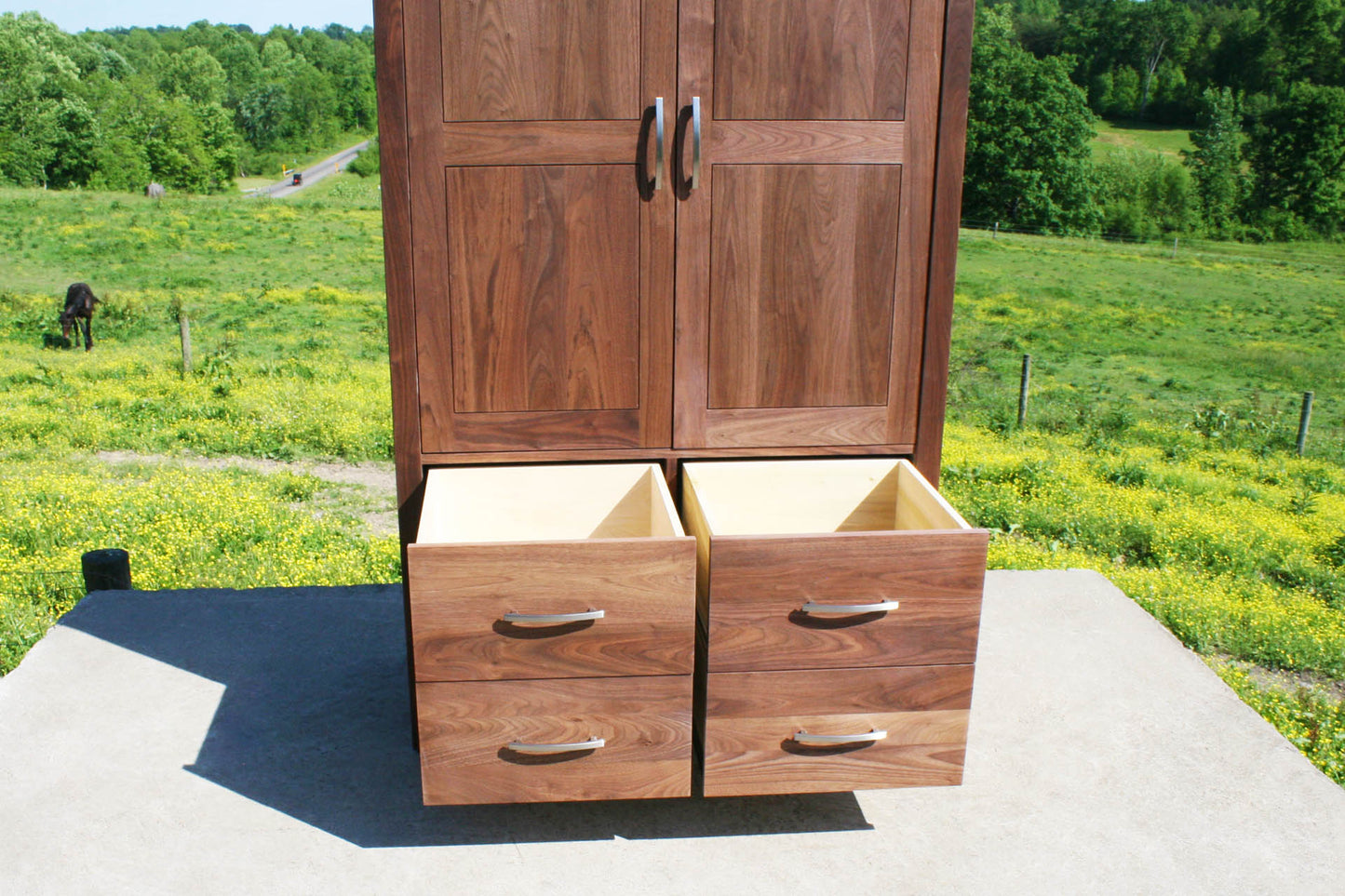 opened drawers of Armoire with 2 Doors and 4 Drawers