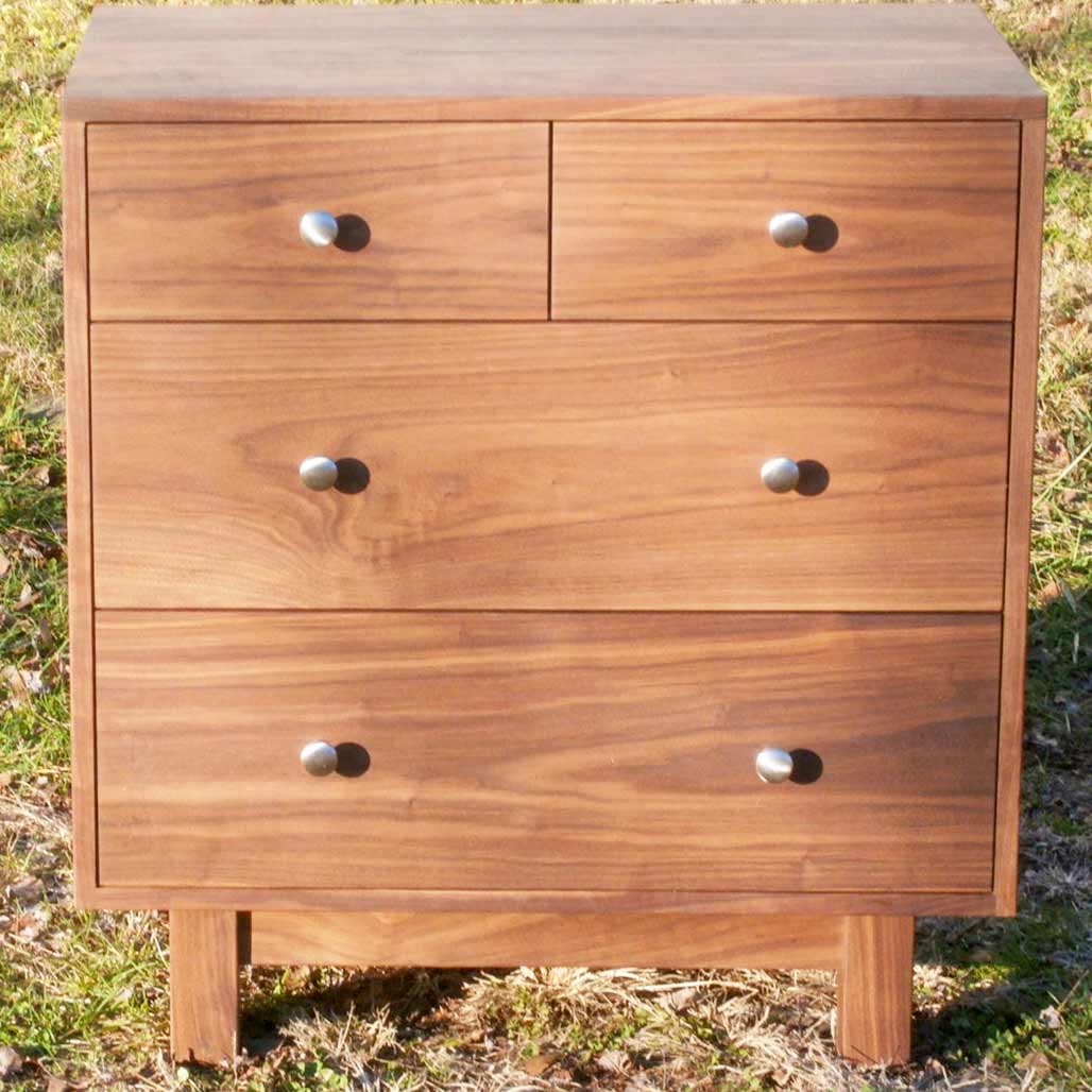 small dresser with 4 drawers front view hardwood