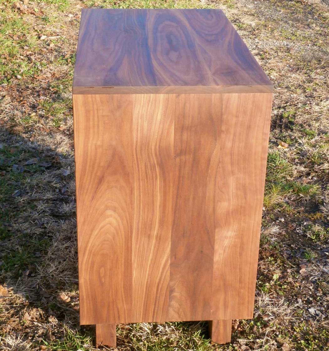 walnut dresser side view