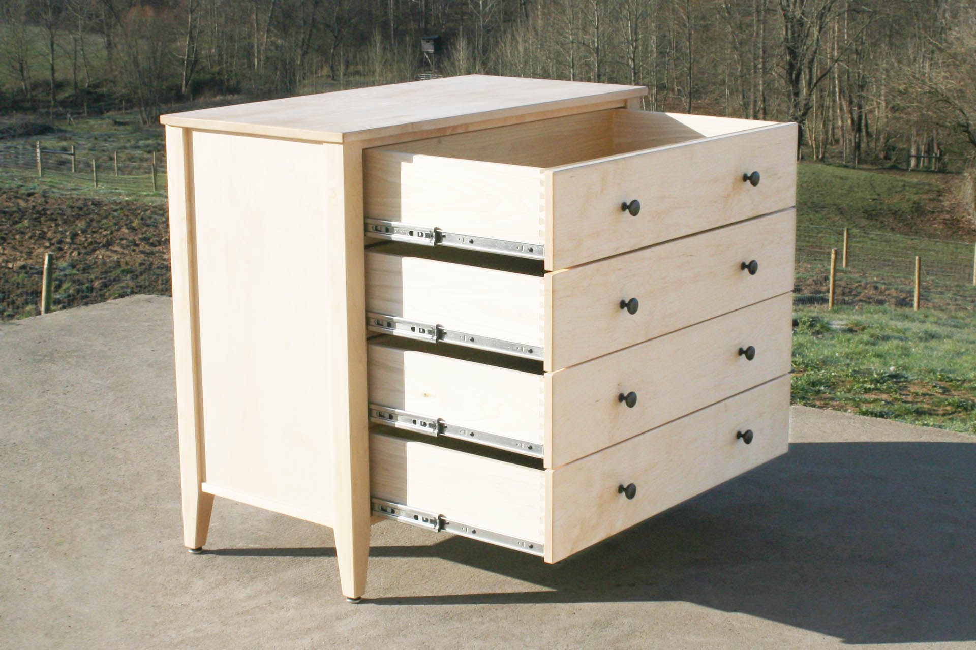 wide Small Cabinet with drawers open